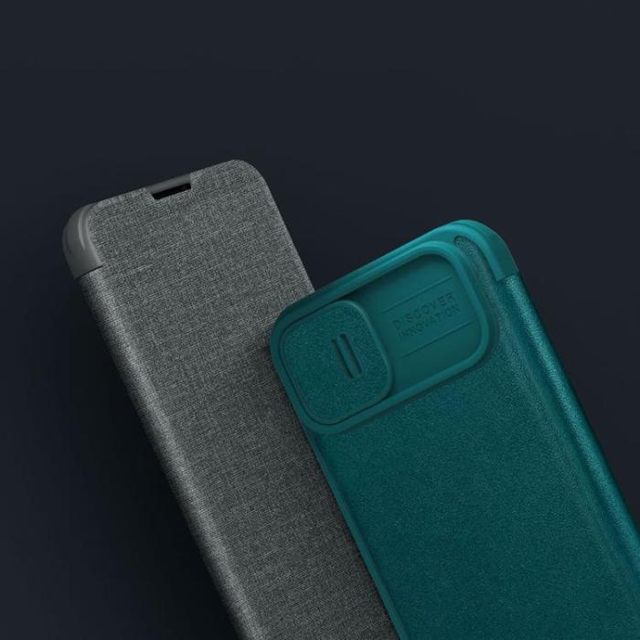 Nillkin - Nillkin iPhone 14 Plus Plånboksfodral Qin Cloth Pro - Grå