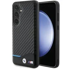 BMW - BMW Galaxy S24 Mobilskal Läder Carbon - Svart