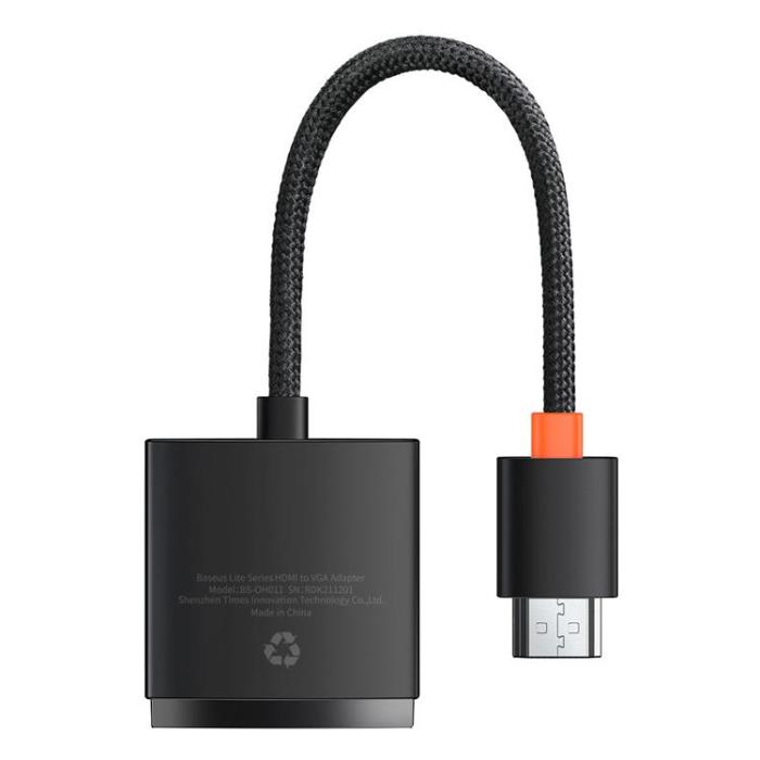 BASEUS - Baseus Adapter HDMI Till VGA Micro USB - Svart
