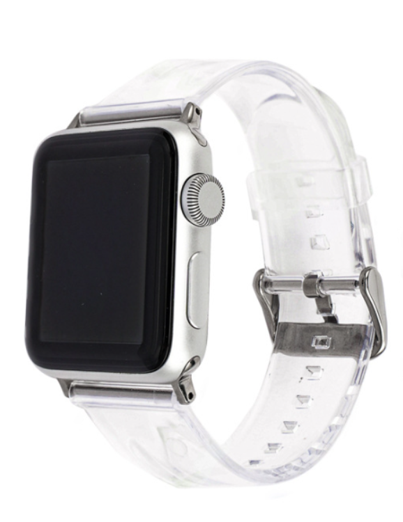 Apple Watch 4/5/6/7/8/SE (38/40/41mm) Silikon Armband - Clear | 5123 | AlltMobil