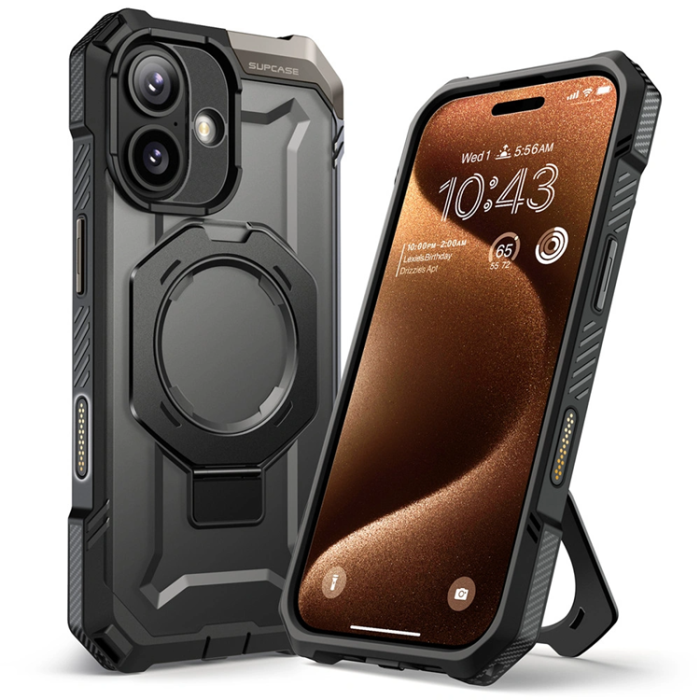 SupCase - Supcase iPhone 17 Mobilskal Magsafe Kickstand UB Grip - Svart