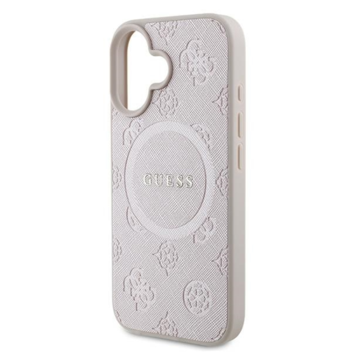 Guess - Guess iPhone 16 Plus Mobilskal Magsafe Saffiano Peony Classic Logo