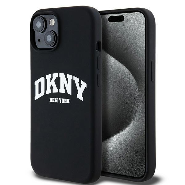 DKNY iPhone 14/15/13 Mobilskal MagSafe Silikon Vit Logo - Svart | 2353 | AlltMobil