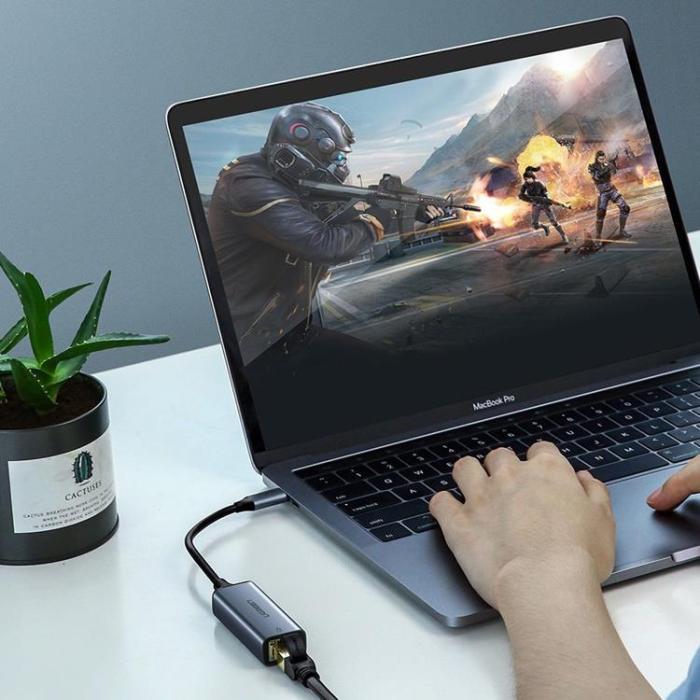 Ugreen - Ugreen USB-C 1000 Mbps Gigabit Ethernet Extern Nätverksadapter - Grå
