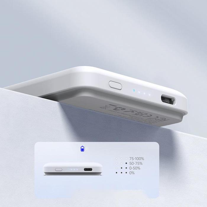 UTGATT1 - Dux Ducis Magsafe Magnetic Trådlös Powerbank 5000 mAh - Vit