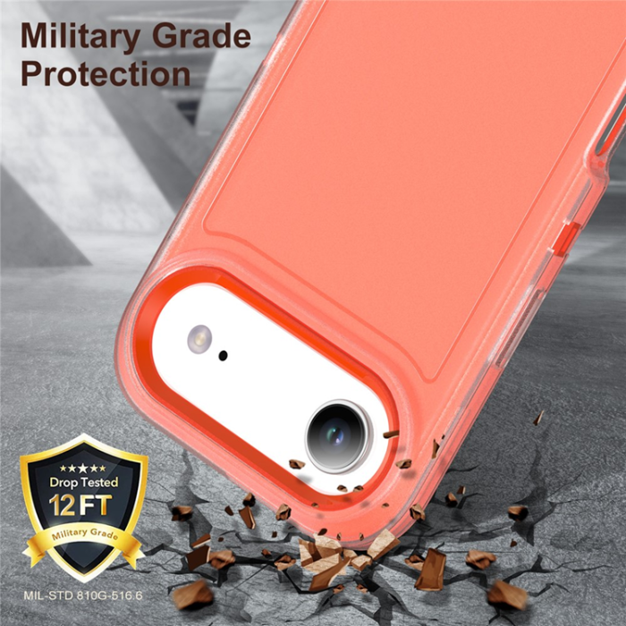 A-One Brand - iPhone 17 Air Mobilskal Kickstand Silikon - Transparent/Orange