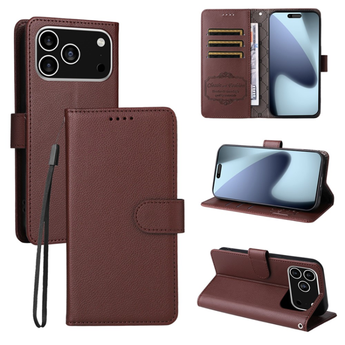 A-One Brand - iPhone 17 Pro Plånboksfodral RFID Blocking med Handledsrem