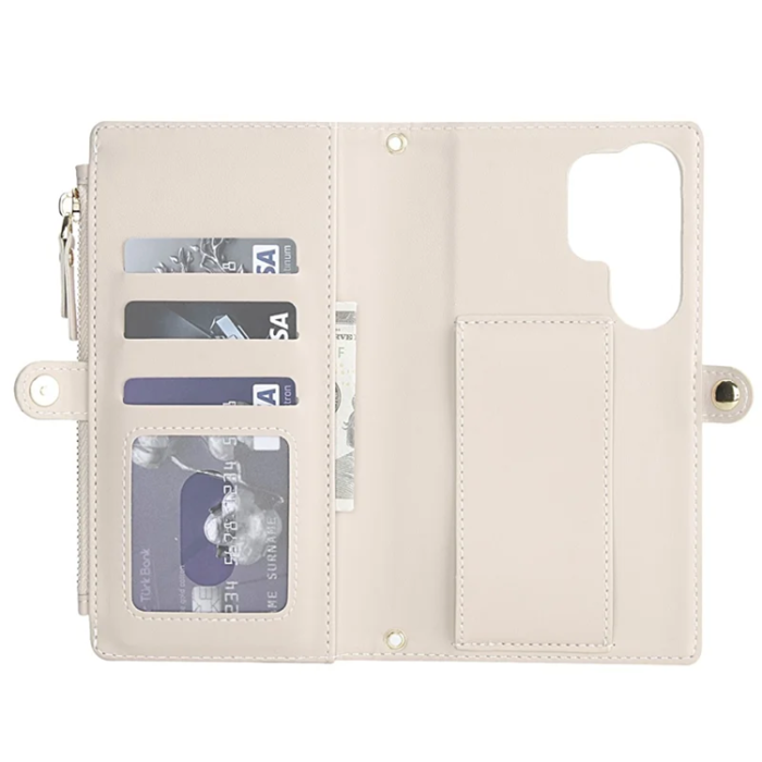 A-One Brand - Galaxy S25 Ultra Plånboksfodral MagSafe Detachable - Vit
