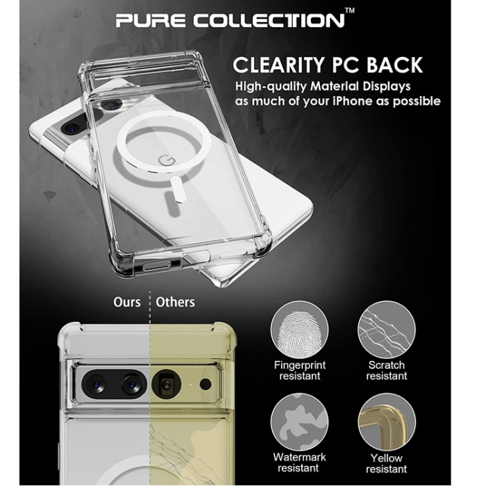 A-One Brand - Google Pixel 7 Pro Mobilskal Magsafe Slim Fit - Transparent