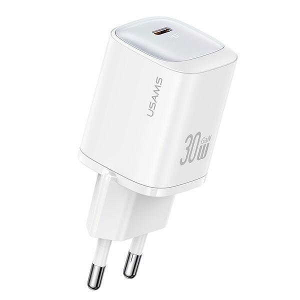 USAMS Väggladdare CC251 30W GaN USB-C HC-serien CC251TC02 – Vit