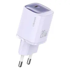 USAMS - USAMS V&auml;ggladdare CC248 20W GaN USB-C HC-serien CC248TC03 &ndash; Lila