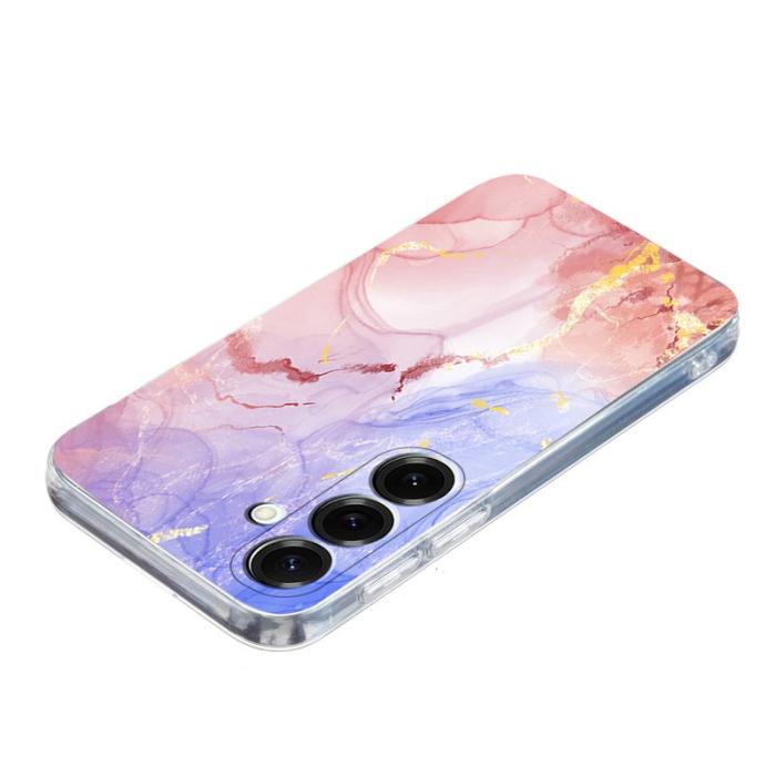 OEM - Samsung Galaxy A35 5G Skal Marmortryck Mjuk TPU - Rosa