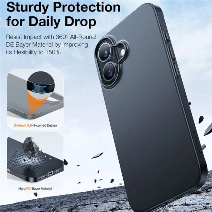 Torras - Torras iPhone 16 Mobilskal Magsafe Shockproof - Svart