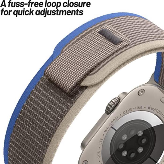 A-One Brand - Apple Watch 4/5/6/7/8/SE/Ultra (49/45/44/42mm) Trail Loop Band - Blå/Grå
