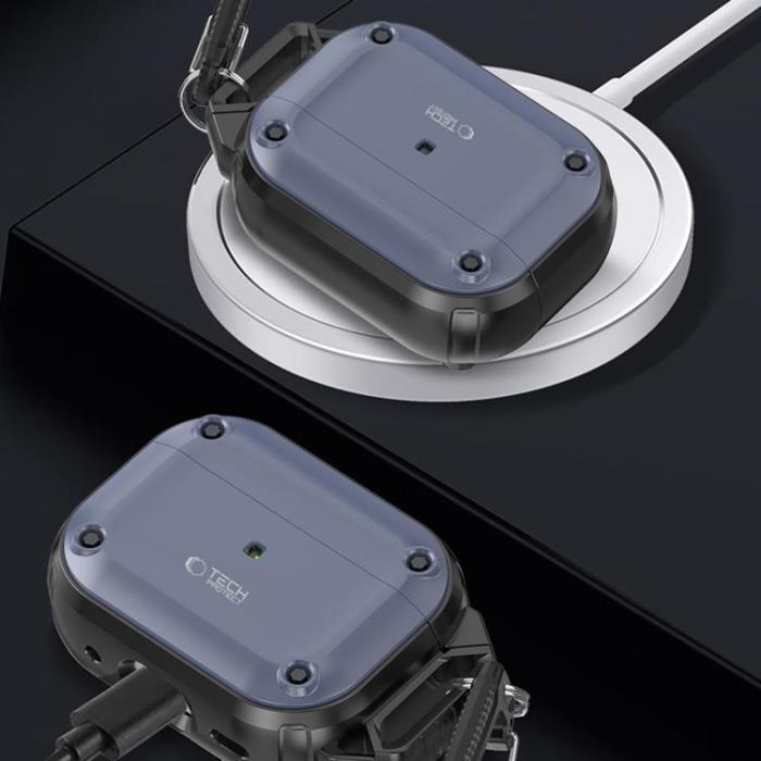 Tech-Protect - Tech-Protect Apple Airpods Pro 1/2 Skal Rough Hook - Stålblå