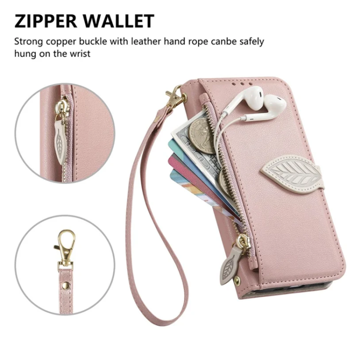 A-One Brand - iPhone 17 Pro Plånboksfodral Leaf Magnetiskt Spänne Konstläder