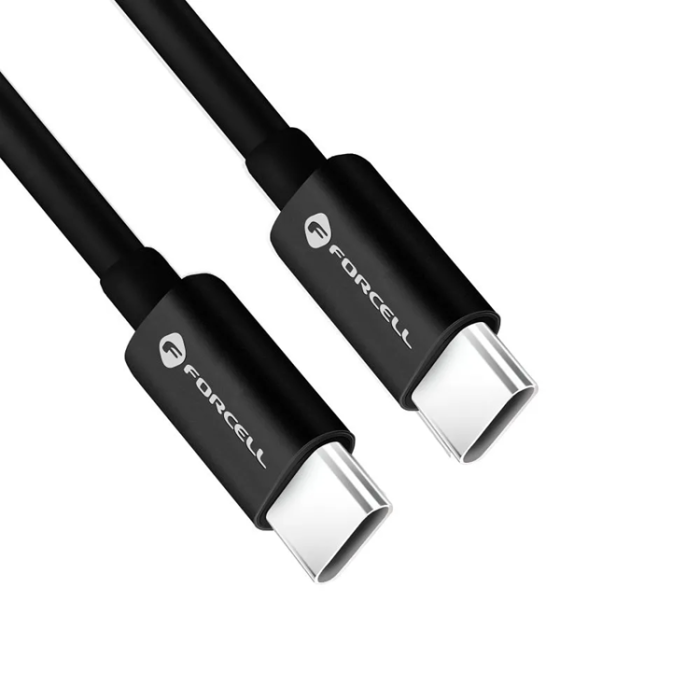 Forcell - Forcell USB-C till USB-C Kablar 2m - Svart