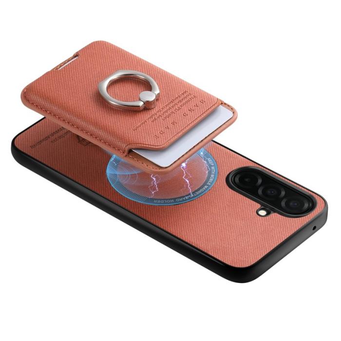 OEM - Mobilfodral för Samsung Galaxy S26 Plus Konstläder + PC + TPU - Brun
