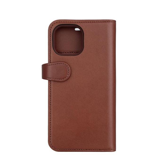 BUFFALO - BUFFALO äkta läder iPhone 15 Plus Plånboksfodral 3 Kort Magsafe - Brun