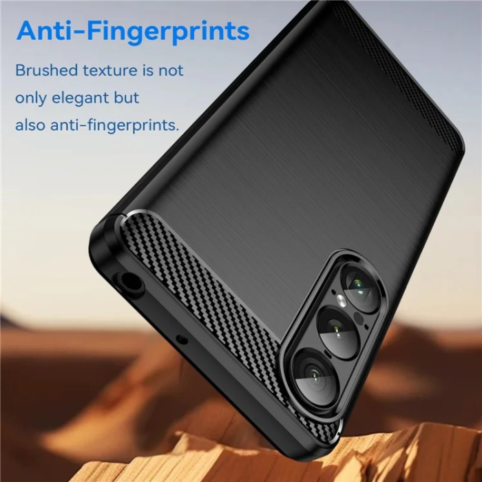 A-One Brand - Sony Xperia 1 VII Mobilskal Carbon Fiber Texture - Svart