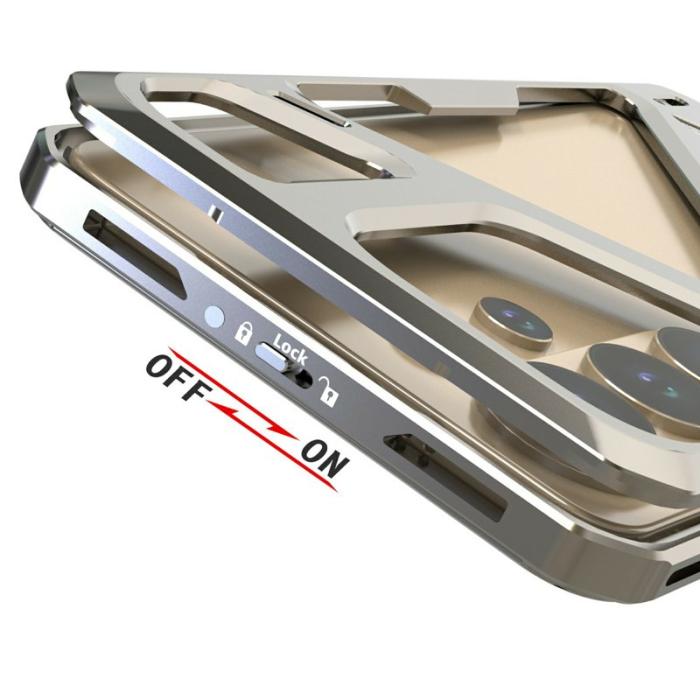Luphie - Luphie Mobilskal för Samsung Galaxy S26 Ultra Avtagbar metallram - Silver