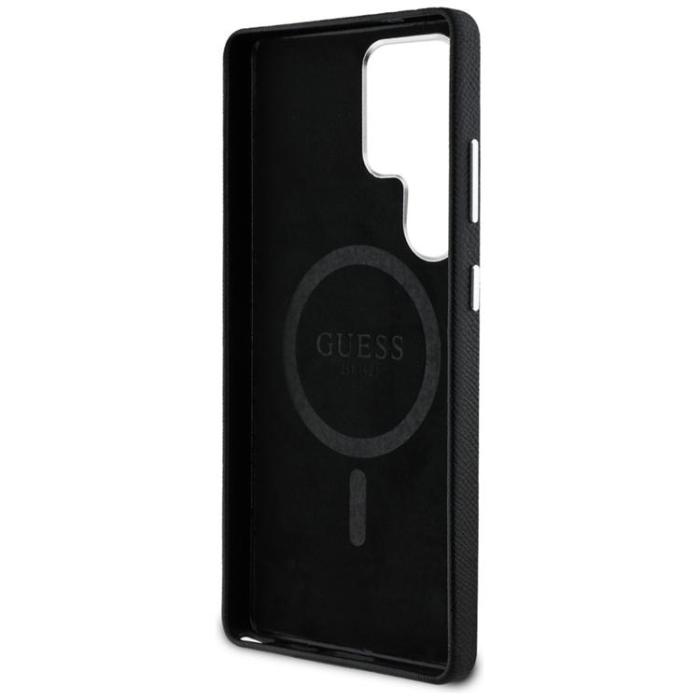 Guess - Guess Galaxy S25 Ultra Mobilskal MagSafe Grained Triangle Logo - Svart