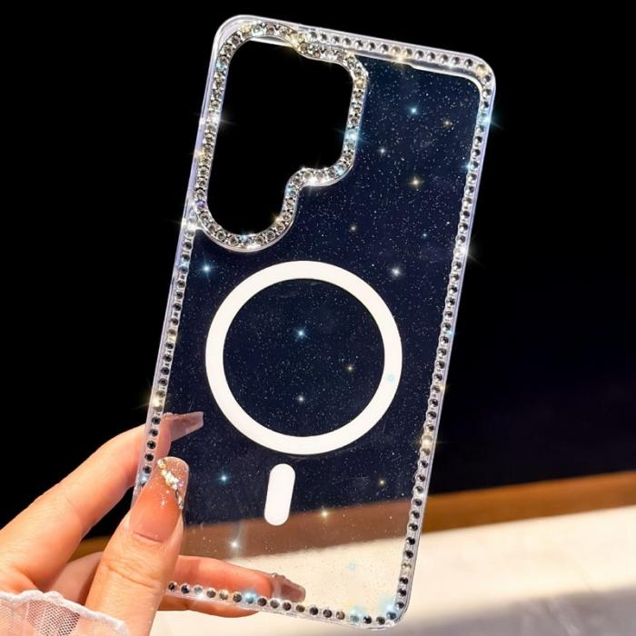 OEM - Mobilskal för Samsung Galaxy S26 Ultra Magnetiskt TPU + PC - Glitter Transparent