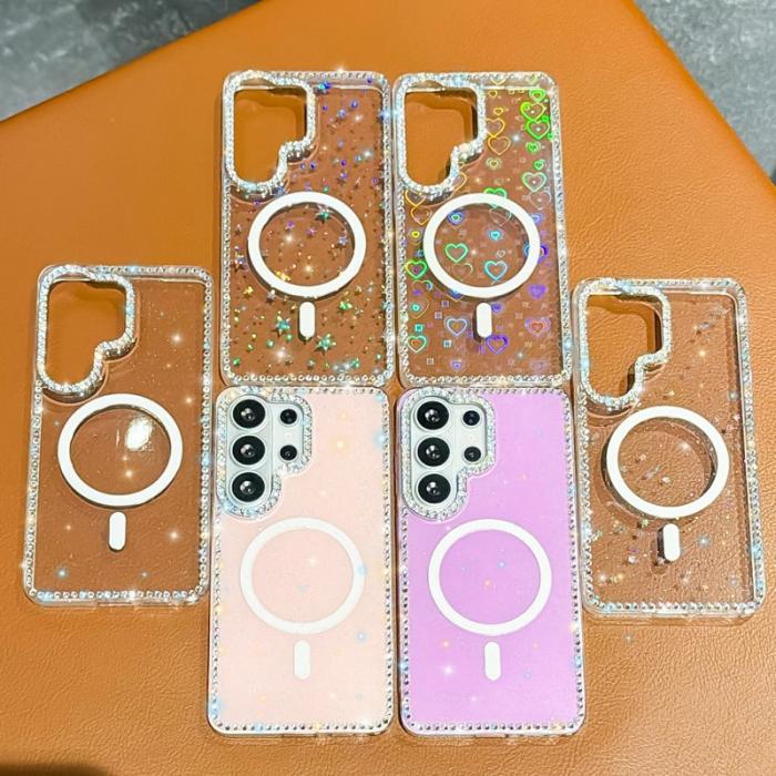OEM - Mobilskal för Samsung Galaxy S26 Ultra Magnetiskt TPU + PC - Glitter Transparent
