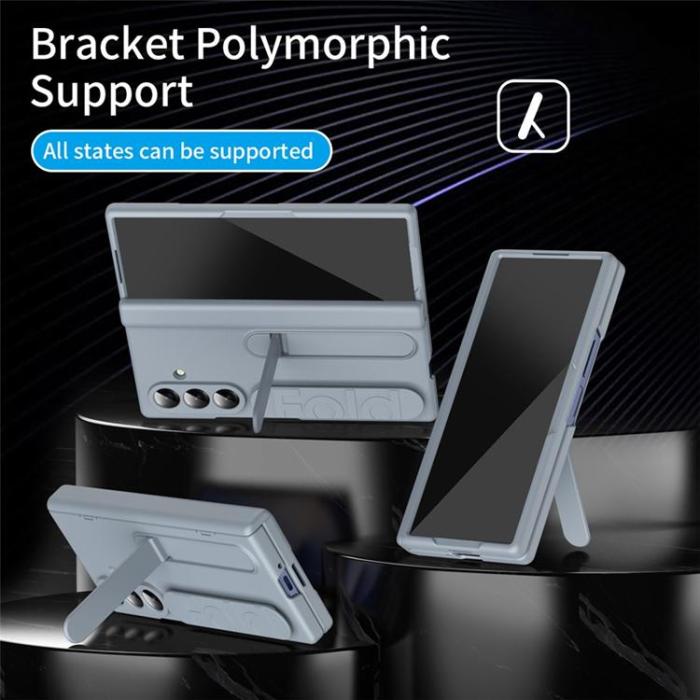 A-One Brand - Mobilskal För Galaxy Z Fold 8 Kickstand med Skärmskydd - Mörkgrå