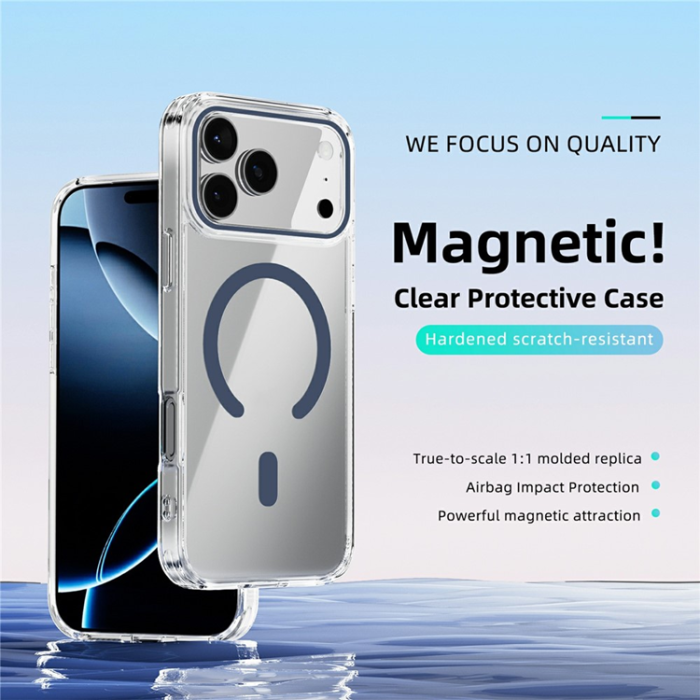 ABEEL - ABEEL iPhone 17 Pro Max Mobiskal MagSafe Anti Scratch - Blå