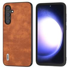 ABEEL - ABEEL Mobilskal till Samsung Galaxy S23 FE Texturerad L&auml;der TPU Brun