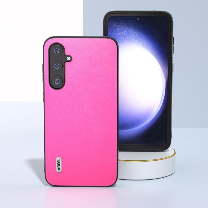 ABEEL - ABEEL Mobilskal till Samsung Galaxy S23 FE - Texturerad PU Läder - Rosa