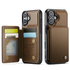 Caseme - CASEME C22 Mobilskal till iPhone 17 med RFID Skydd 5 Kortfack - Brun