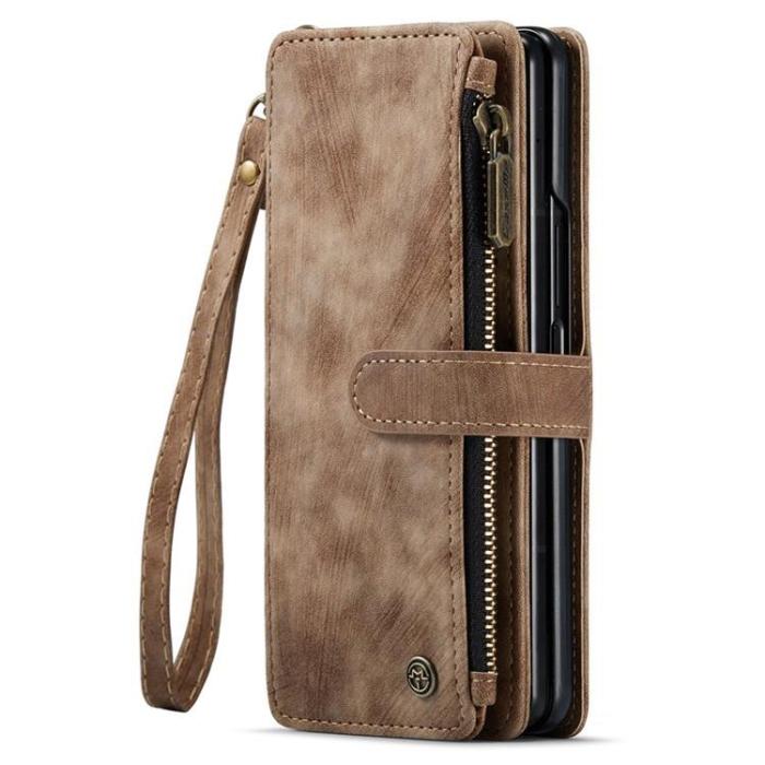 Caseme - CASEME Galaxy Z Fold 5 Plånboksfodral C30 Zipper - Brun