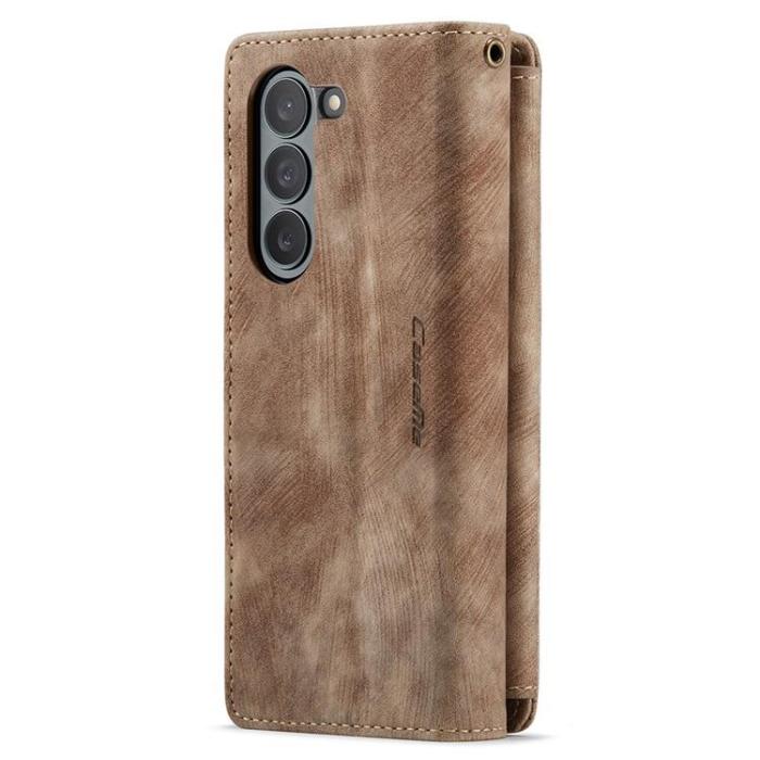 Caseme - CASEME Galaxy Z Fold 5 Plånboksfodral C30 Zipper - Brun