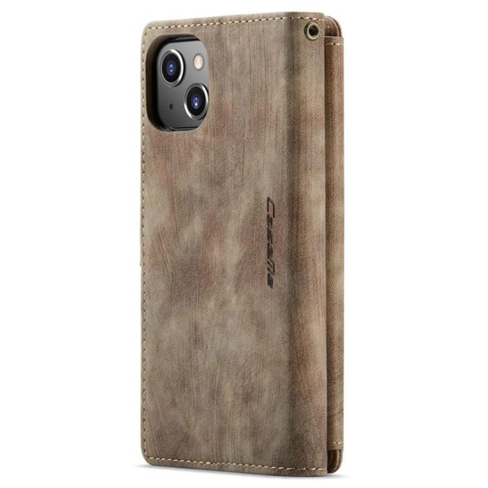 Caseme - CASEME iPhone 14 Plånboksfodral C30 Zipper - Brun