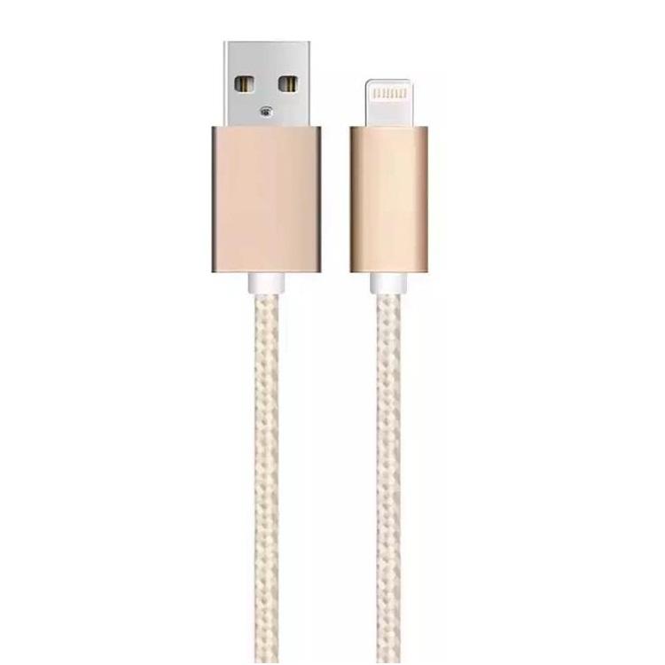 SiGN USB-A till Lightning Kabel 12W 1m - Guld/Nylon | 3541 | AlltMobil