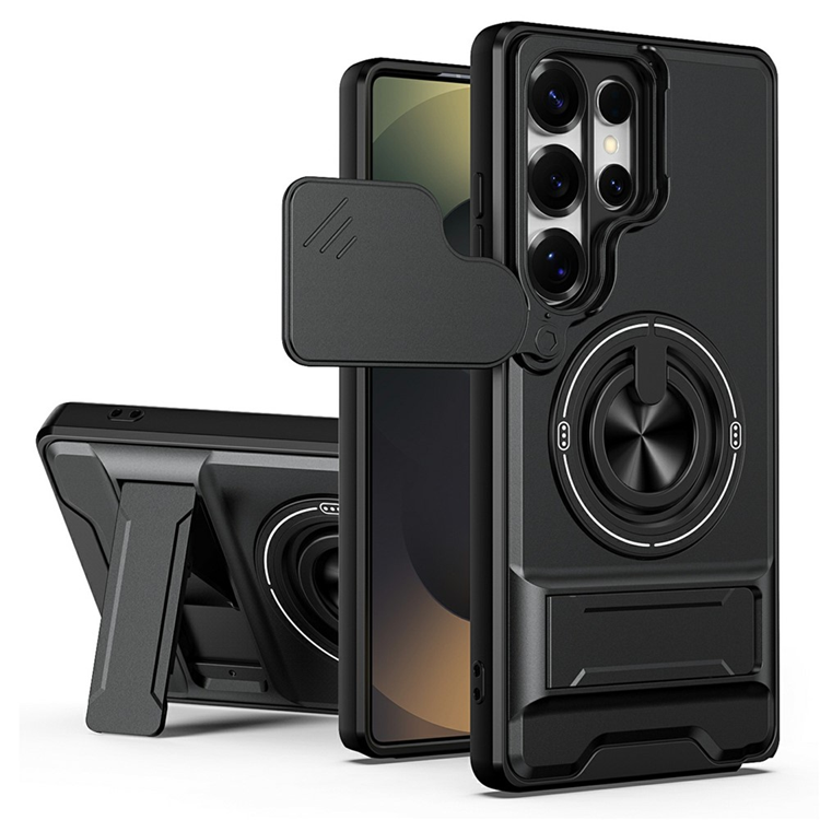 Galaxy S25 Ultra Mobilskal MagSafe med Camera Lens Slider Ringhållare (Svart) | 2353 | AlltMobil