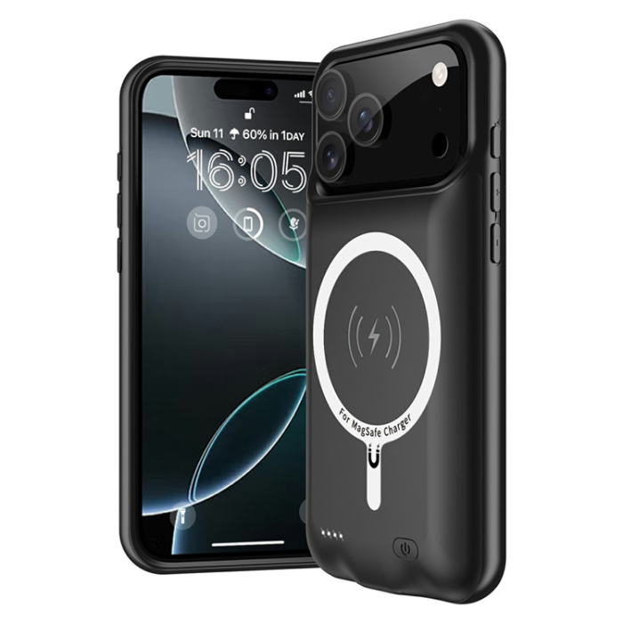 A-One Brand - iPhone 17 Pro Max Batteriskal Magafe 6000mAh - Svart