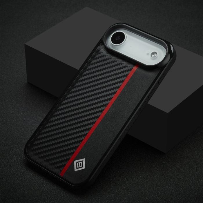 LC.imeeke - LC.IMEEKE iPhone Air Fodral KonstLäder - Carbon Fiber - Svart