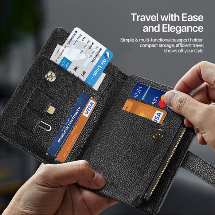 Dux Ducis - Dux Ducis Passhållare Plånbok RFID Multikort PU-Läder - Svart