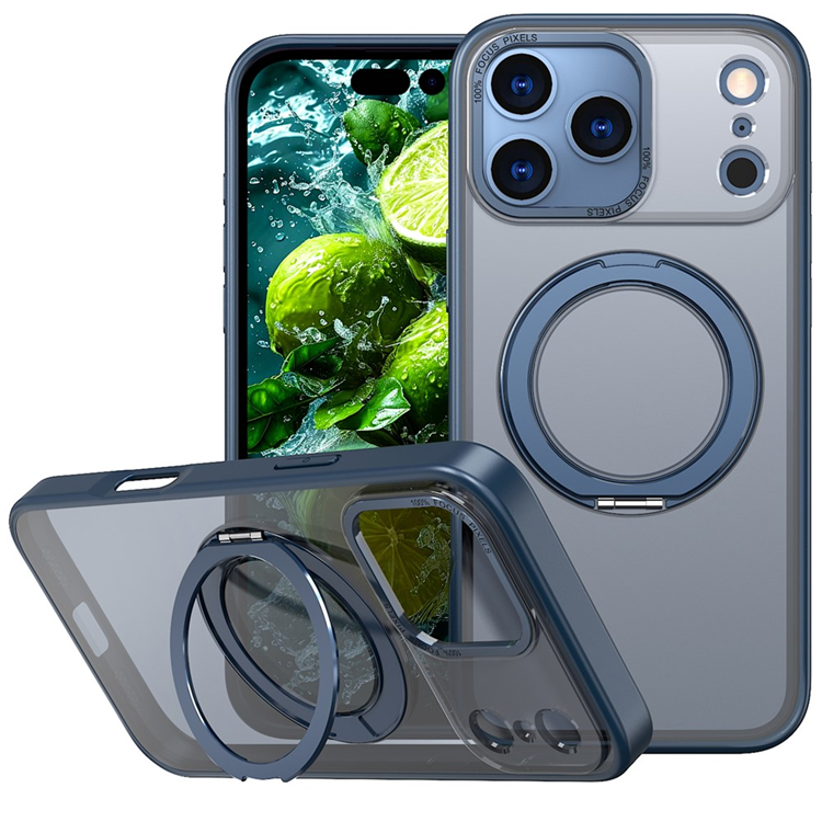 iPhone 17 Pro Mobilskal Ring Kickstand TPU PC - Blå | 2353 | AlltMobil
