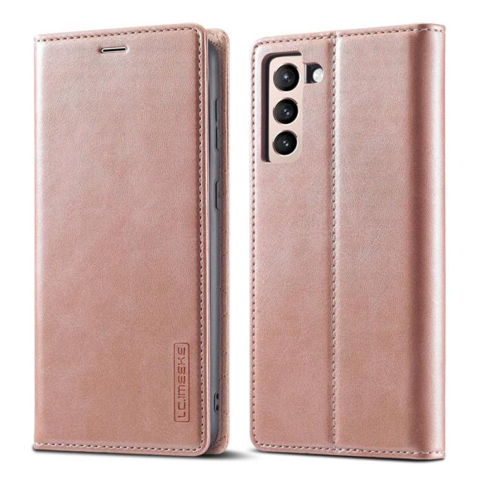 LC.imeeke - LC.IMEEKE Mobilskal till Samsung Galaxy S21 FE KonstLäder - Roséguld