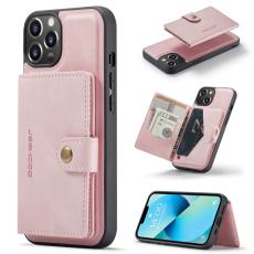 JEEHOOD - JEEHOOD Mobilskal till iPhone 14 L&auml;der Plast Magnetisk 2-i-1 - Rosa