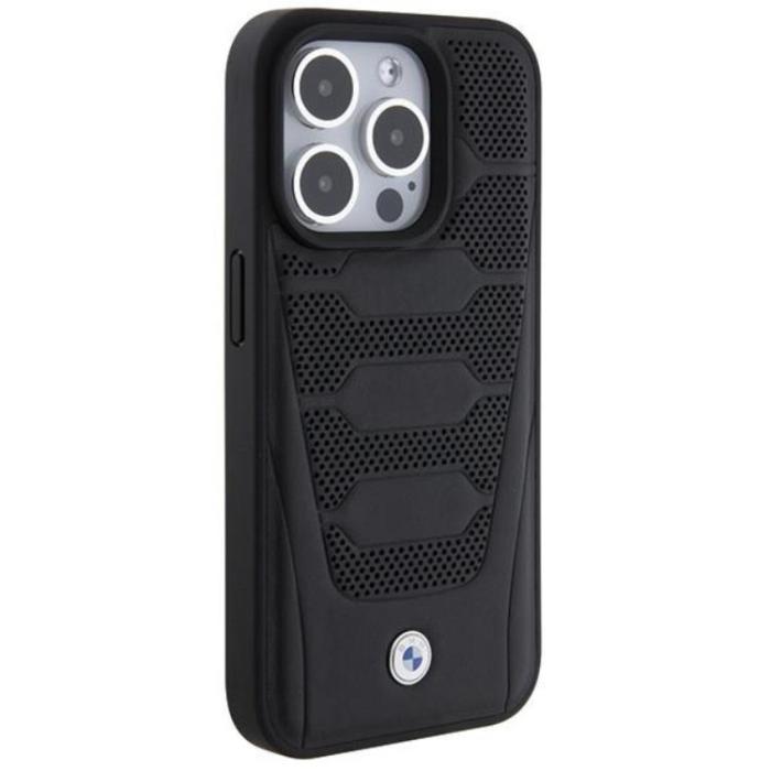 BMW - BMW iPhone 15 Pro Max Mobilskal Läder Seats Pattern - Svart
