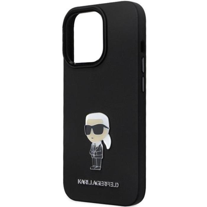 KARL LAGERFELD - KARL LAGERFELD iPhone 13 Pro Max Mobilskal Silikon Ikonik Metal Pin