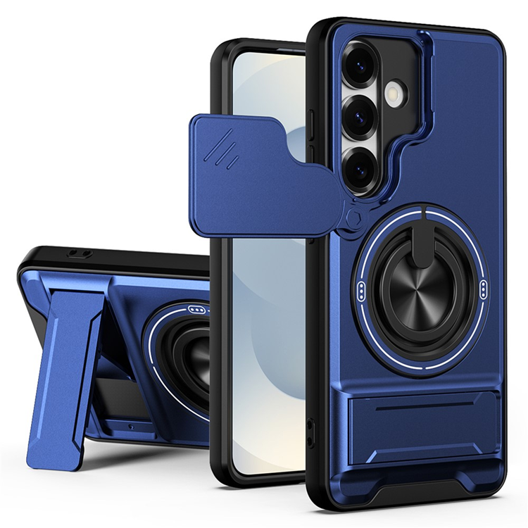 Galaxy S25 Plus Mobilskal MagSafe med Camera Lens Slider Ringhållare - Blå (Blå) | 2353 | AlltMobil