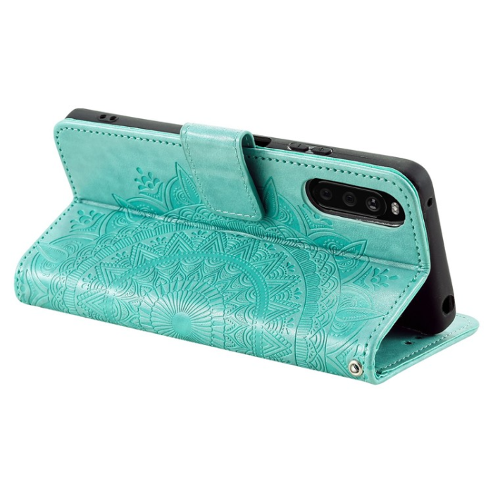 A-One Brand - Sony Xperia 10 V Plånboksfodral Imprinted Mandala Flower - Grön