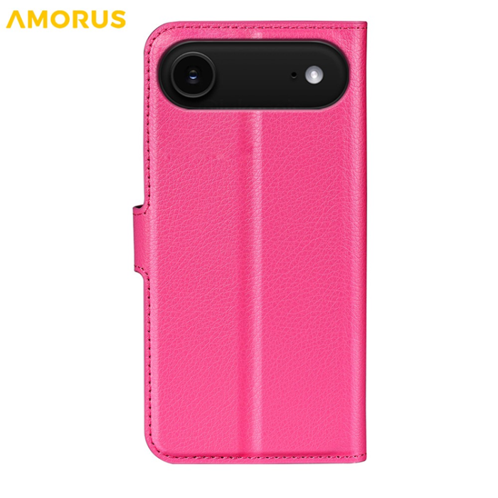 Amorus - AMORUS iPhone Air Plånboksfodral Flipstativ Litchi - Rose
