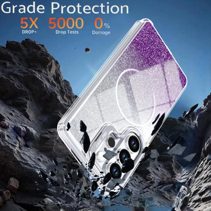 OEM - Samsung Galaxy S26 Ultra Skal Magnetiskt Gradient Glittrigt Skydd - Lila